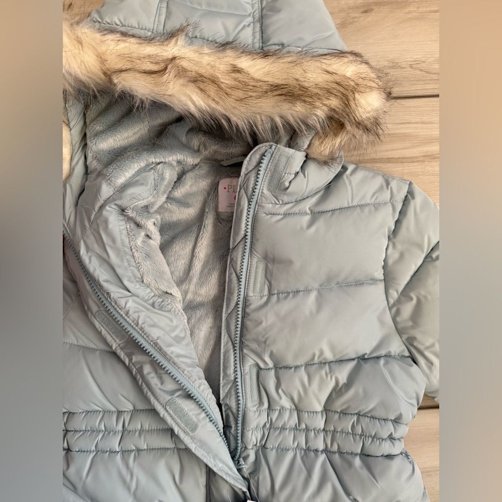 The Children’s Place Heavyweight Faux Fur Lined Puffer Jacket Blue Medium NWT - Picture 7 of 12